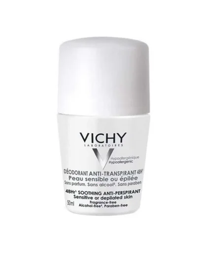 VICHY DEODORANT ANTI-TRANSPIRANT 48H PEAUX SENSIBLES OU EPILEES ROLL-ON 50ML