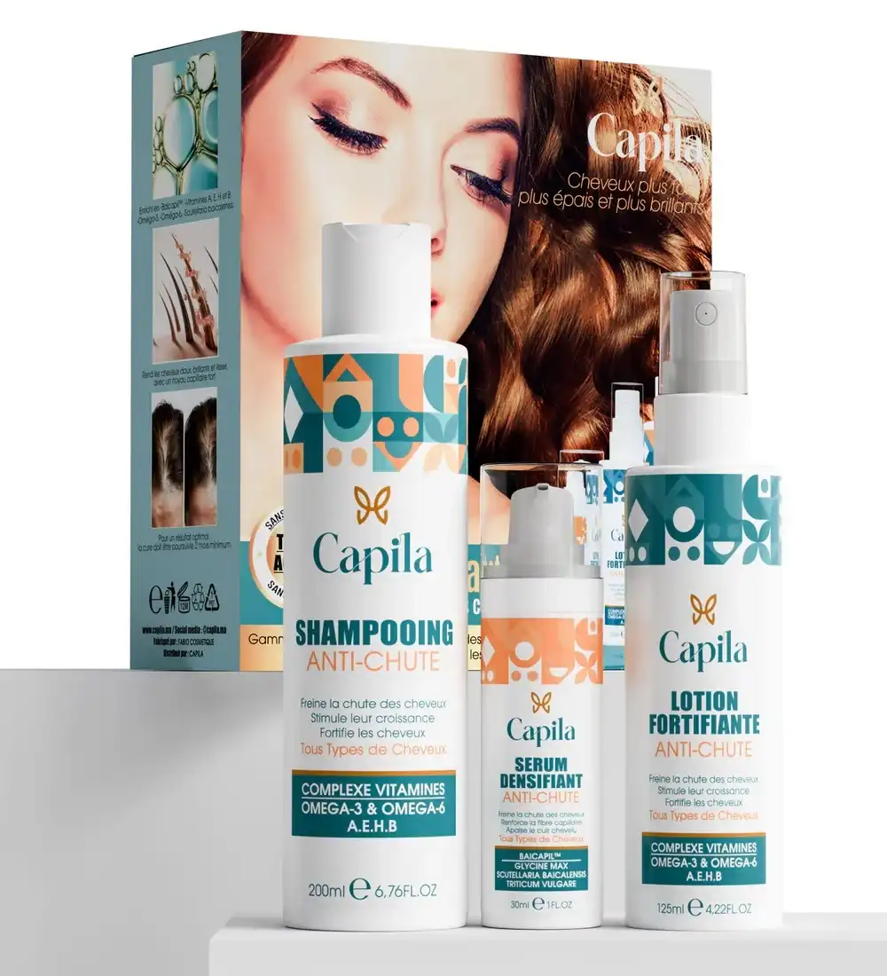 CAPILA PACK SHAMPOOING ANTI-CHUTE 200ML + SERUM DENSIFIANT ANTI-CHUTE 30ML + LOTION FORTIFIANTE ANTI CHUTE 125ML