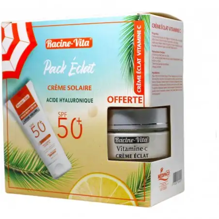 RACINE VITA PACK ECLAT CREME SOLAIRE SPF50+ 50ML + VITAMINE C CREME ECLAT 50G