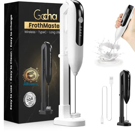 خفاق كهربائي لاسلكي أبيض اللون