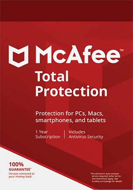 McAfee Total Protection 1 Device, 1 Year subscription