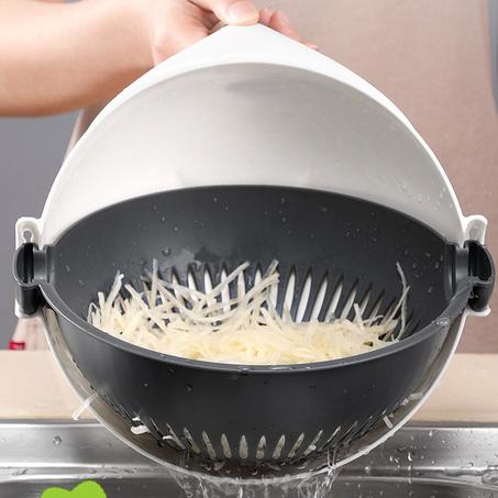 قطاعة الخضروات الدوارة متعددة الوظائف مع سلة التقطير