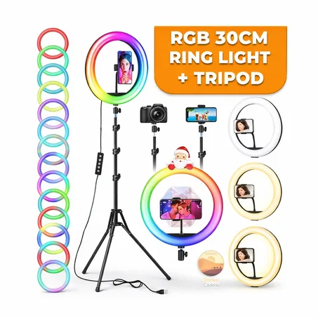 Ring Light Pro RGB – إضاءة احترافية للتصوير وصناعة المحتوى