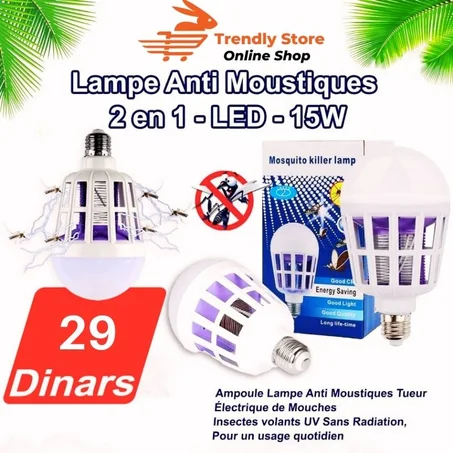 Lampe Anti Moustiques 2 en 1 - LED 15W