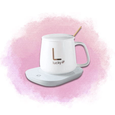 Tasse blanche avec un auto-chauffant