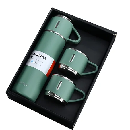 THERMOS EN ACIER INOXYDABLE + 3 TASSES DE LUXE