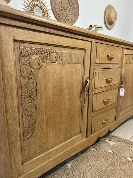 Hector. Buffet bas art déco en bois brut ❌Déjà vendu❌