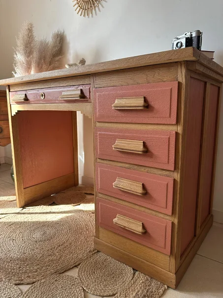 Bureau terracotta et bois avec sa chaise ❌Adoopté ❌