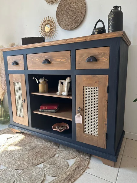 Paulain. Buffet campagne chic avec cannage ❌Adopté❌