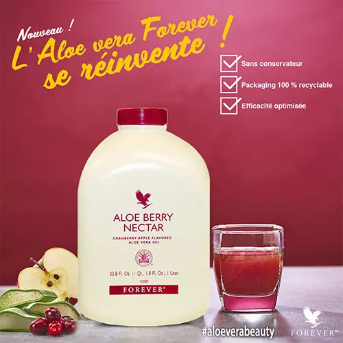 فوريفر ألو بيري نكتار – الحيوية والنكهة الطبيعية 🍓🍏قة وحيوية طوال اليوم✅ طبيعي FOREVER ALOE BERRY NECTAR