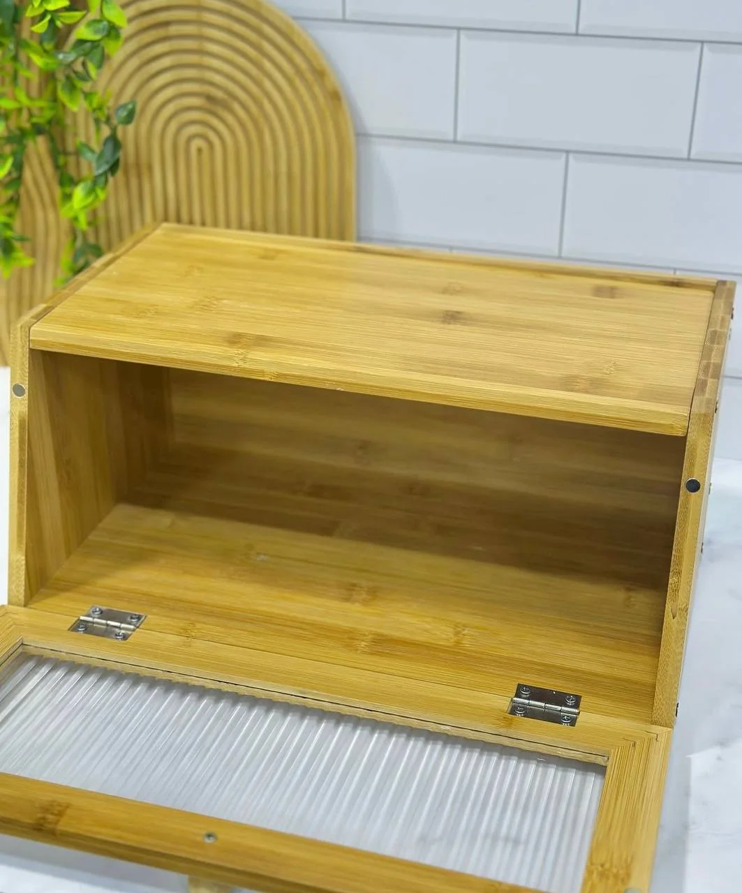 Boîte à Pain en Bambou Magnétique avec Couvercle – Organisateur de Cuisine Réutilisable