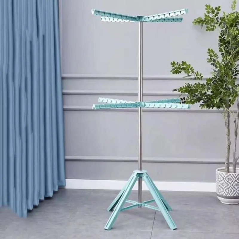 Séchoir à linge trépied portable en acier inoxydable – Réglable en hauteur, gain de place, usage intérieur