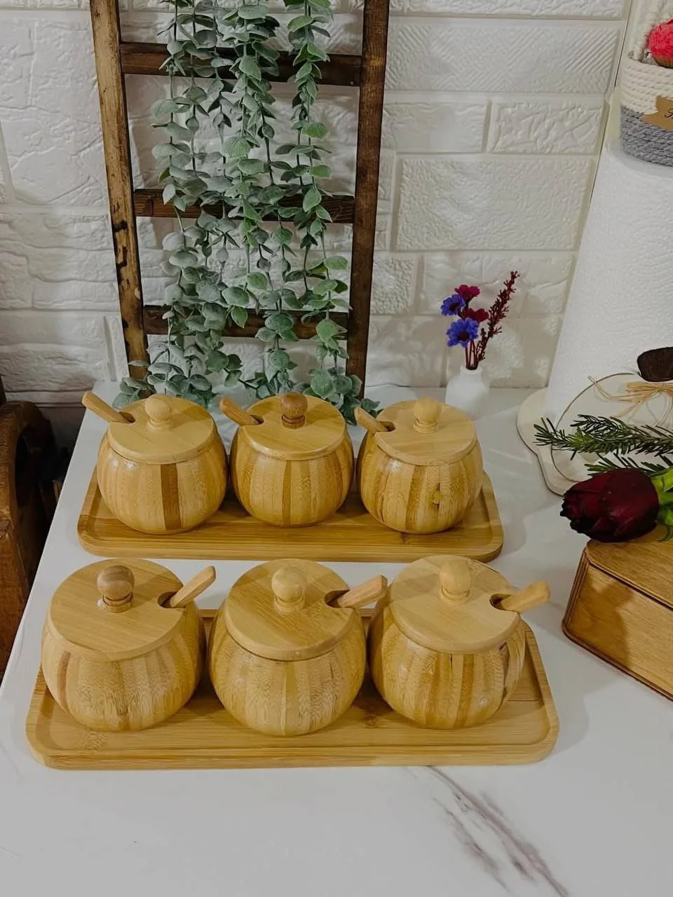 Bouteille d’Épices en Bois Véritable – Boîte à Sel et Poivre en Noyer – Conteneur de Condiments de Table