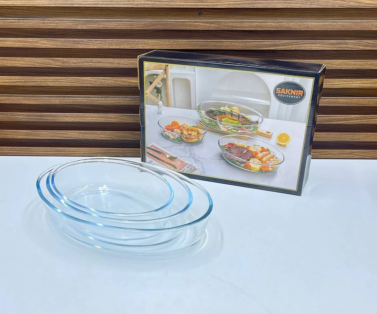 3 psc Pio de cuisson en verre trempé de grande capacité