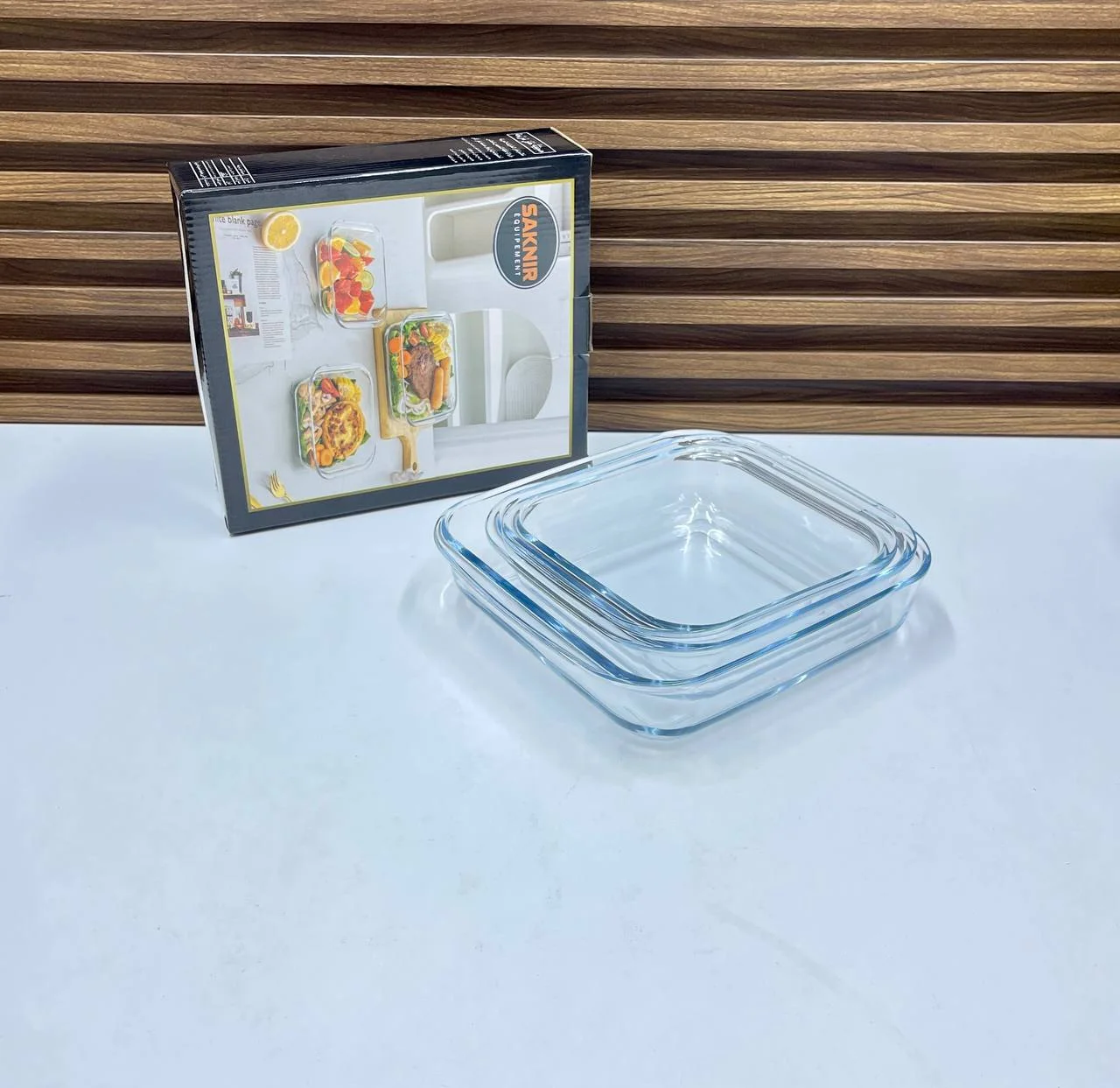 3 psc Pio de cuisson en verre trempé de grande capacité