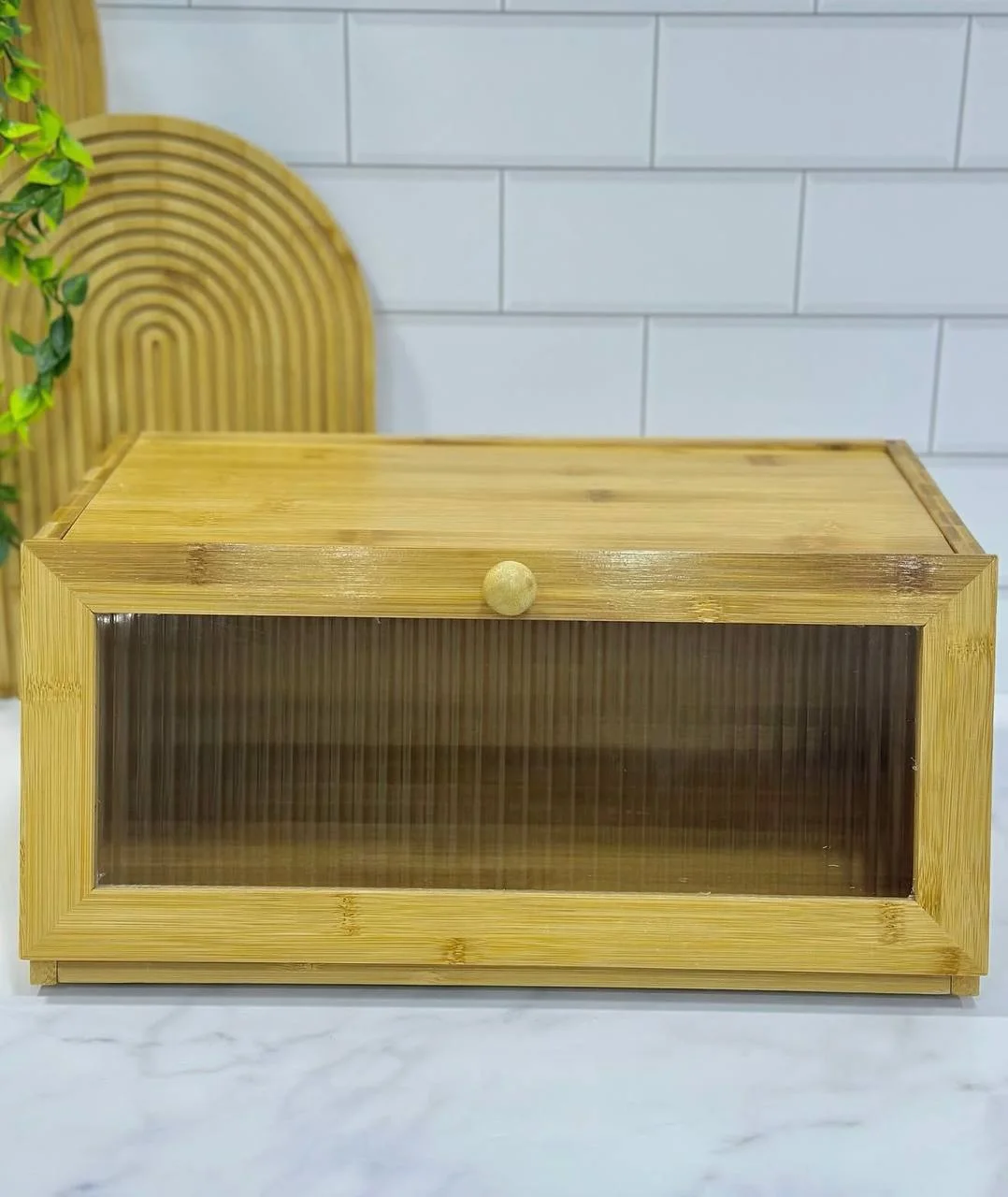 Boîte à Pain en Bambou Magnétique avec Couvercle – Organisateur de Cuisine Réutilisable