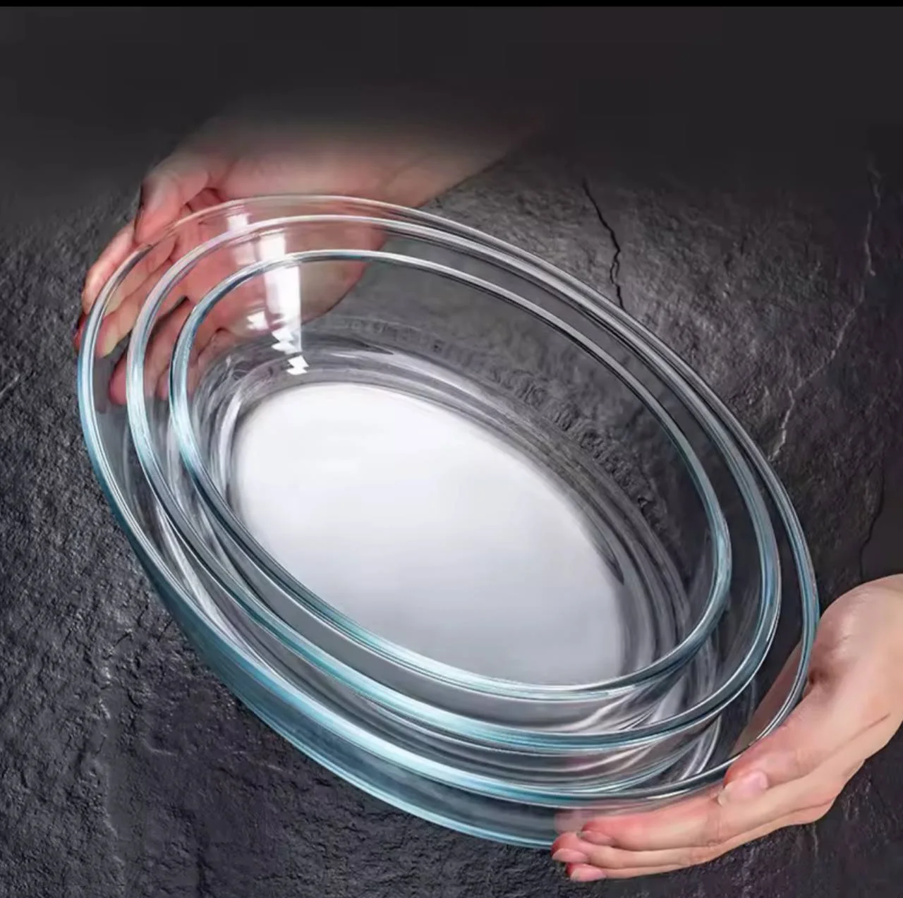 3 psc Pio de cuisson en verre trempé de grande capacité