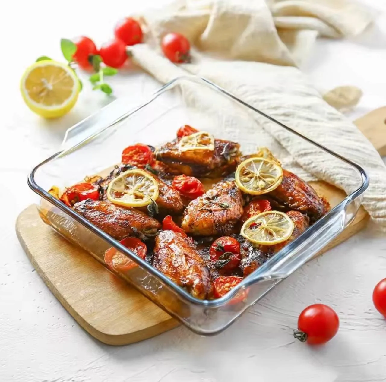 3 psc Pio de cuisson en verre trempé de grande capacité