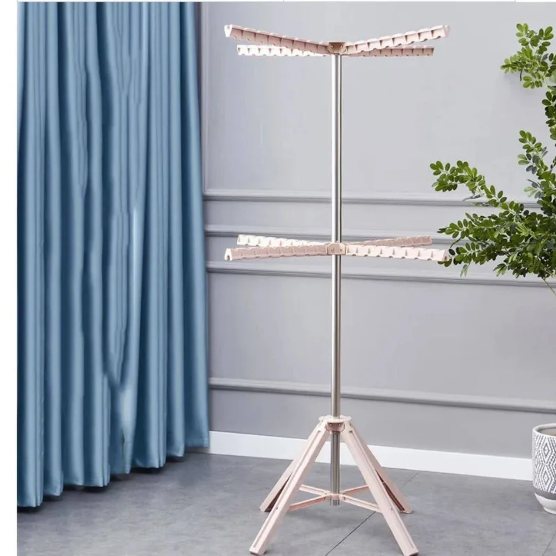 Séchoir à linge trépied portable en acier inoxydable – Réglable en hauteur, gain de place, usage intérieur