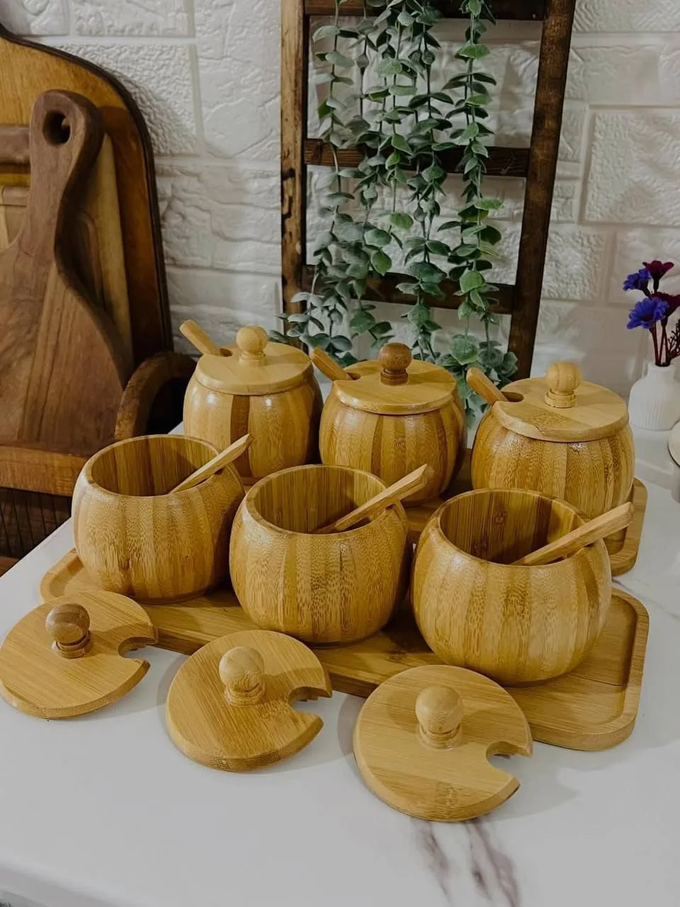 Bouteille d’Épices en Bois Véritable – Boîte à Sel et Poivre en Noyer – Conteneur de Condiments de Table