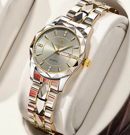 BINBONG-ساعة يد نسائية مقاومة للماء ، ساعة كوارتز للسيدات ، تاريخ مضيء ، هدية للعشاق ، أزياء فاخرة ، صديقة