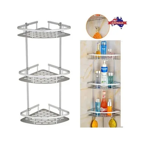 Gain de place 3 couches salle de bain coin étagère de rangement étagère de douche