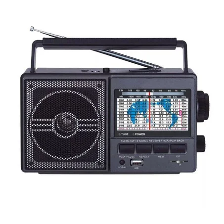 Radio Multibande Rechargeable Lecteur USB Carte TF MP3 Fm/AM/SW1-9 HT Senstivité