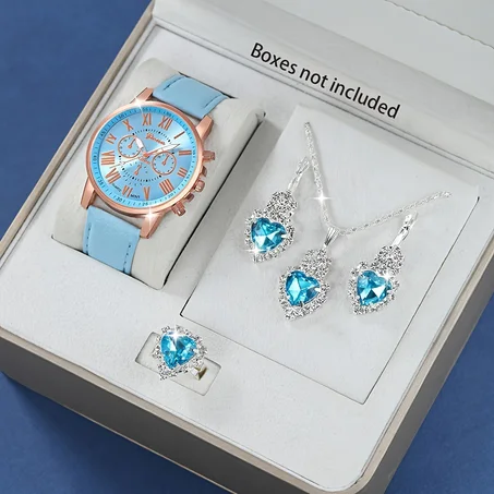 Aurora Blue Luxury Jewelry & Watch Set