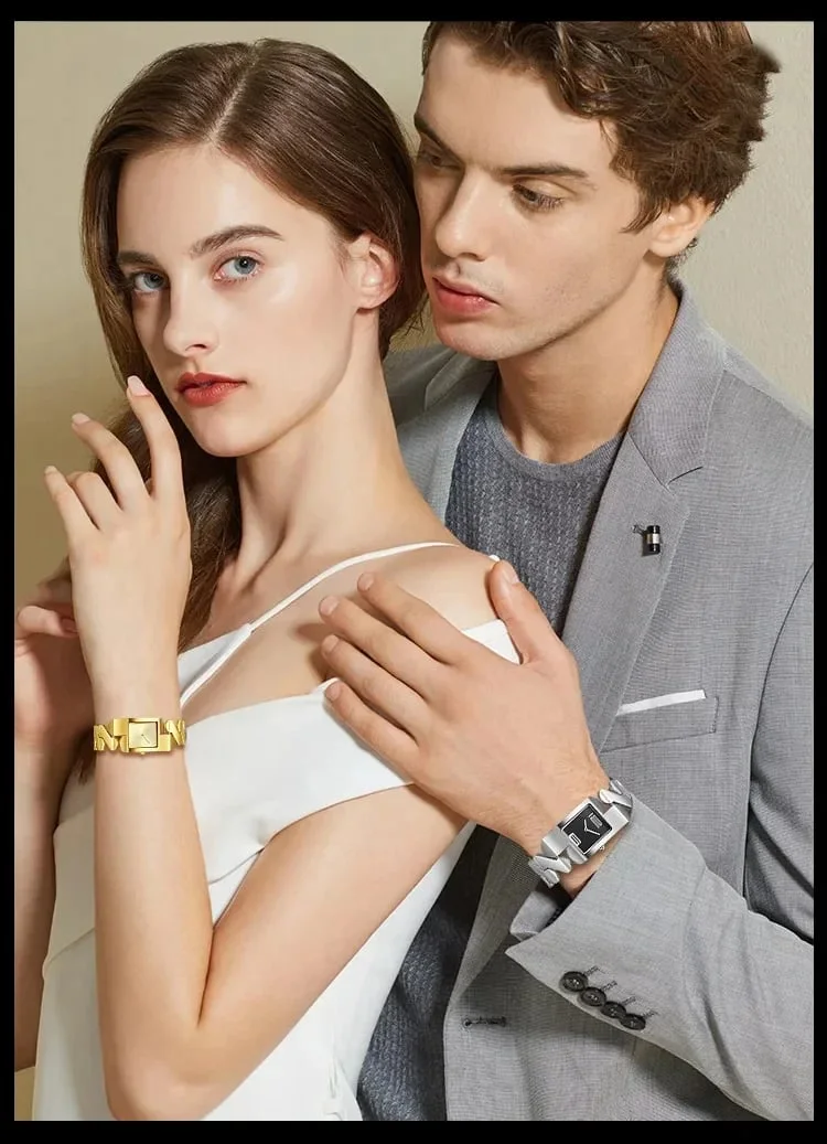 The Crown Set — Golden Watch & Engraved Bangle