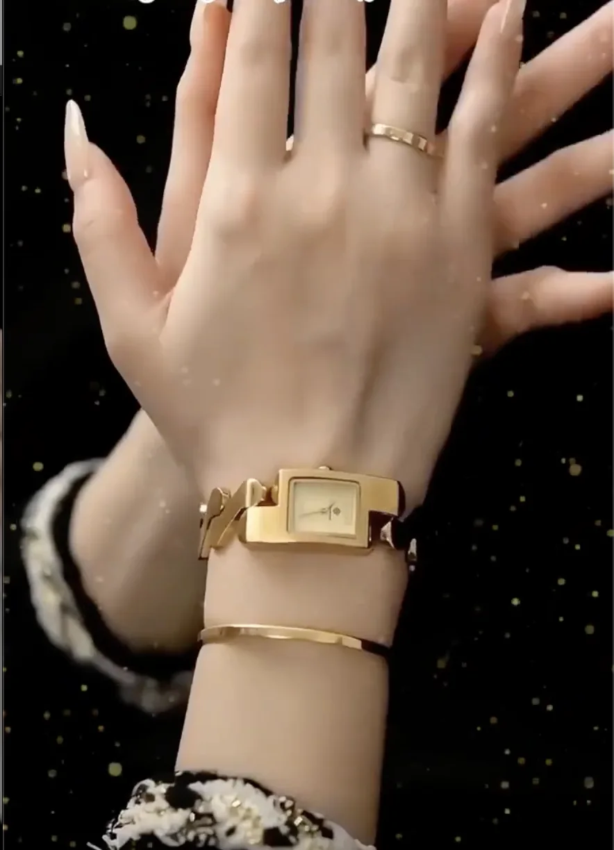 The Crown Set — Golden Watch & Engraved Bangle