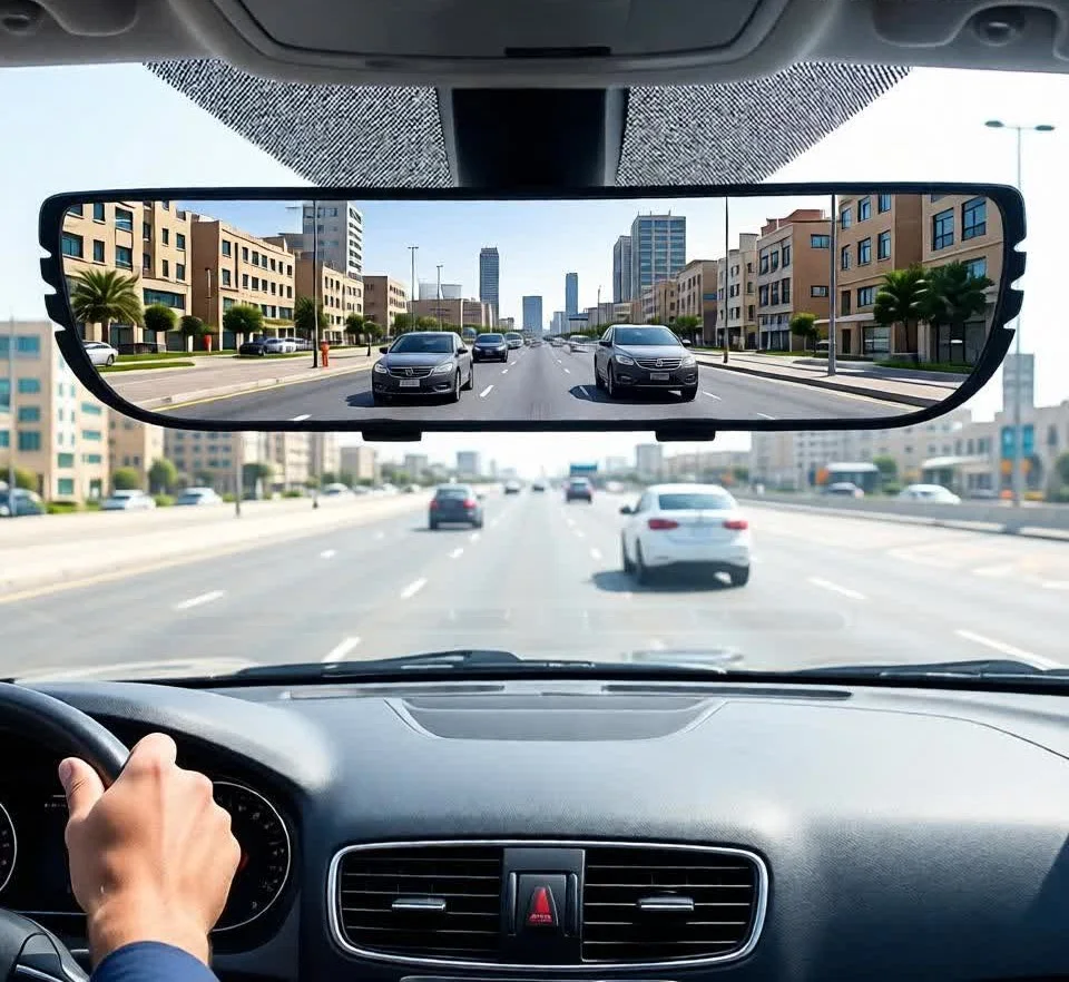 🚗 مراية السيارة بزوايا واسعة – أمان أعلى وثقة أكبر