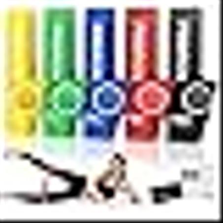 احزمة حلقية للمقاومة، مجموعة من 5 اربطة مقاومة مطاطية من اللاتكس مضادة للانزلاق للتمارين الرياضية والتمدد والعلاج الطبيعي واليوغا مع شنطة حمل من برو ايرون