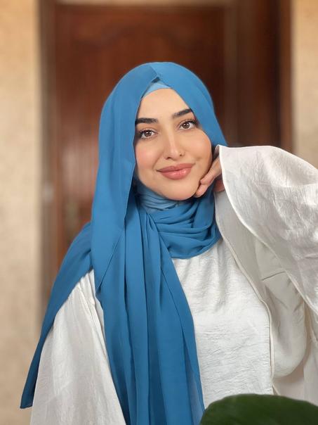 حجاب أزرق فاتح قطعة واحدة