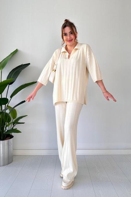Ensemble 2 pièces Tricot Trois quarts T La laine douce