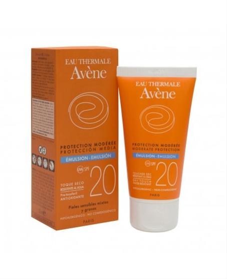 AVENE ÉMULSION SOLAIRE SPF 50+ PEAUX NORMALES À MIXTES (50ML) للبشرة العادية إلى المختلطة