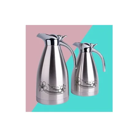 2   kenzترمس حراري بسعة 1.5 لتر و 1.2 لتر ،من الفولاذ المقاوم للصدأ للقهوة أو الشاي أو الحليب