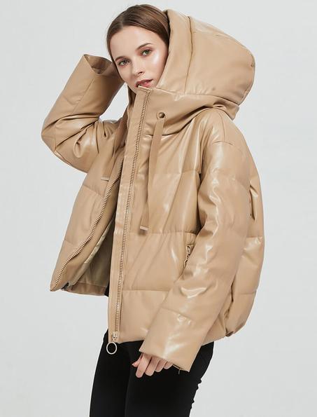 Coat for Women, Padded, Thick Warm, Long Sleeve Parka, 2020, Winter, Hooded Jacket, with Zipper, Outdoor Tops