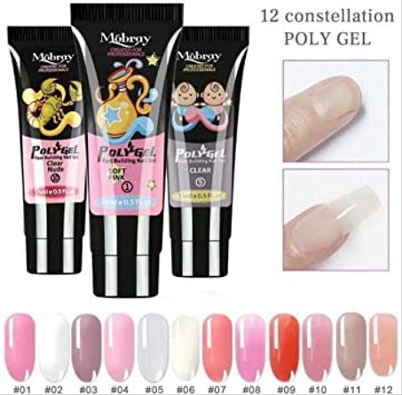 Lghzlink Manicure Set for Nail Poly gel Kit Builder Gel Nail Brush Soak off Quick Building Finger Extension Camouflage Nails