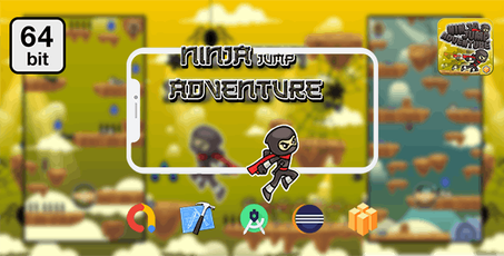 Ninja Jump Adventure 64 bit - Android IOS With Admob v1.0