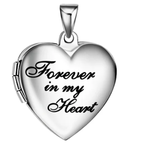 Forever in my heart stainless steel commemorative photography locket pendant