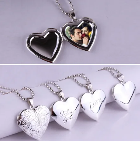 Open Locket Necklaces Heart Pendant Necklace