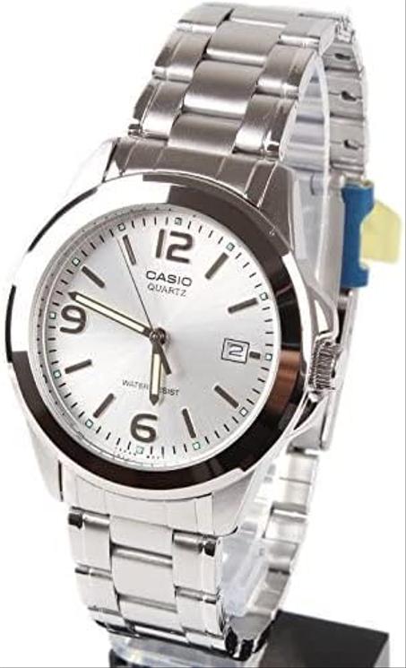 كاسيو ساعة كوارتز مقاومة للماء للرجال MTP1215A-7ADF, فضي, كاجوال