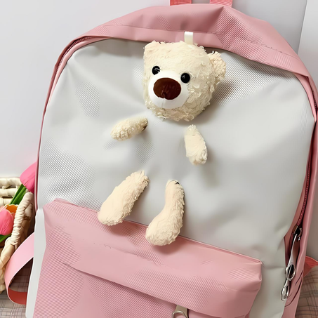 Sac à dos ours 3d en peluche pour filles