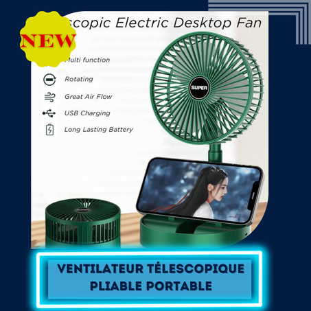 Ventilateur télescopique pliable Portable