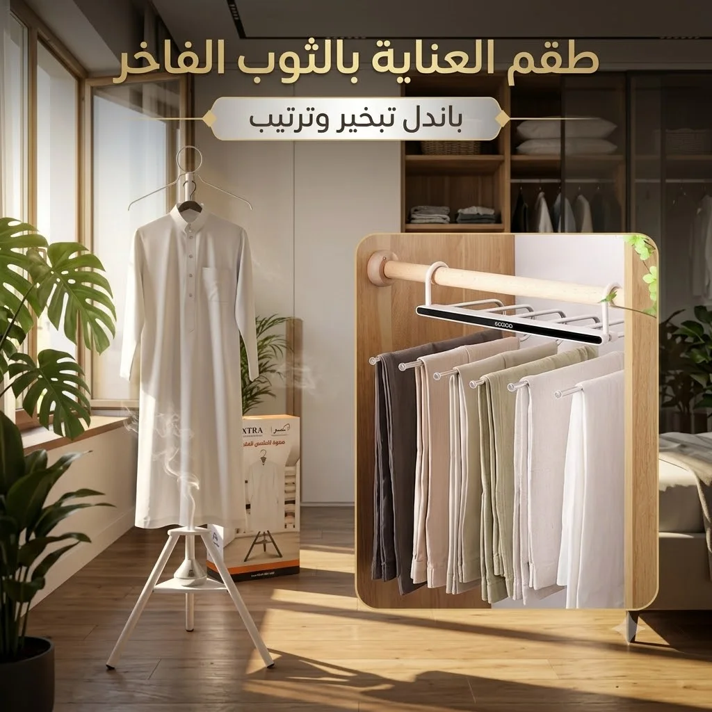 ستاند تبخير و علاقة+شماعة مطورة داخل الدولاب مكونة من 9 طبقات