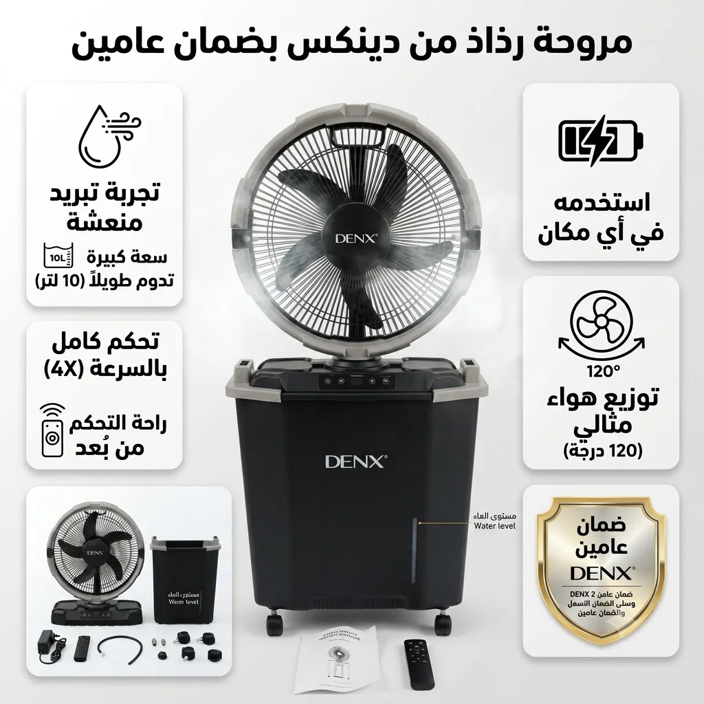 مروحة رذاذ من دينكس بضمان عامين
