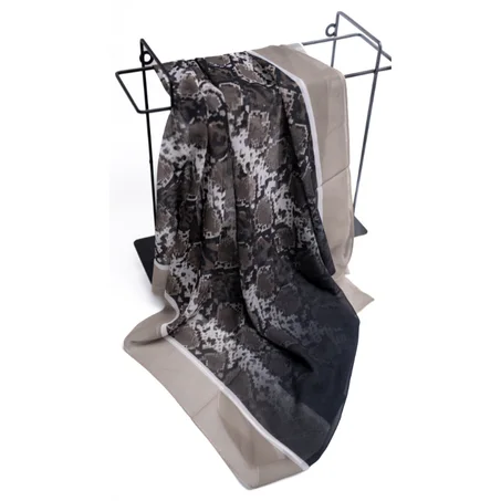 Foulard en Crêpe Chiffon – L'Empreinte Python & Taupe