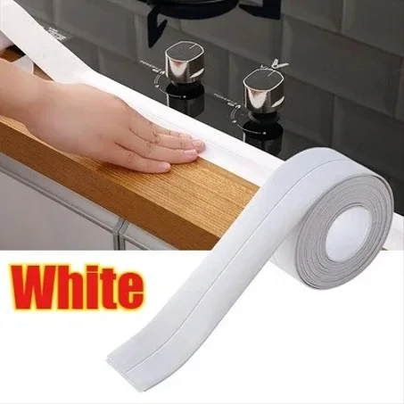شريط سيليكوني لاصق أبيض مقاوم للماء تركيب فوري بدون أدوات – 3 متر