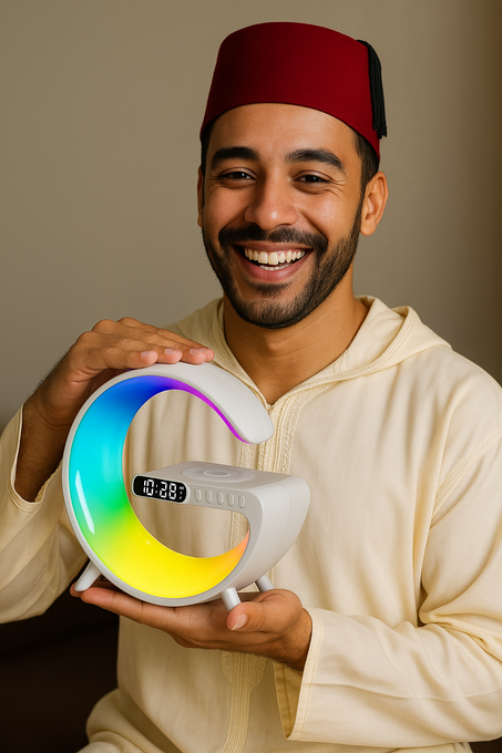 سبيكر ذكي بإضاءة LED ساحرة ومنبّه مدمج