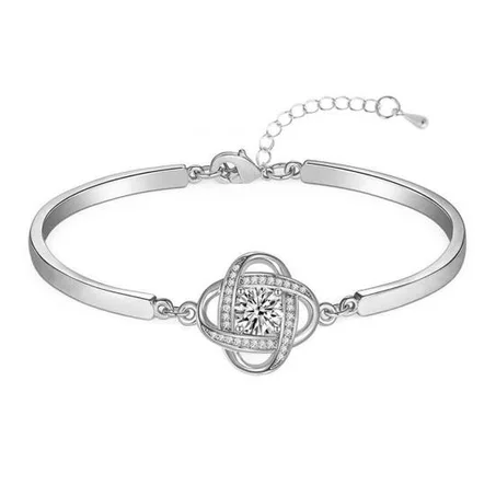 Pulsera trebol de cuatro hojas oro rosado